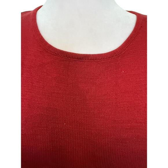 Vintage Chaus Petites 100% Silk Red Rounded Neck Pullover. M - Picture 6 of 9